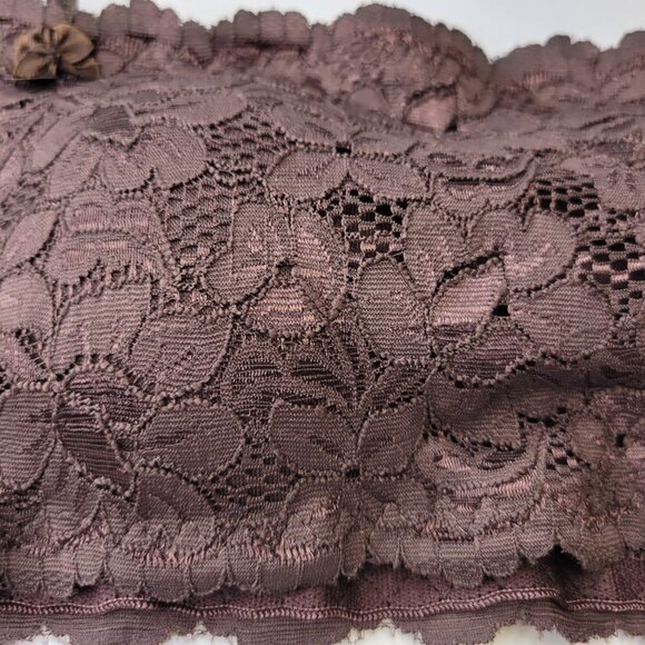 Sexy Brown Bralette Crop Top Lace Bandeau Adjustable Straps Removable Pads - NEW - Picture 12 of 16